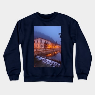 Foggy night falling in Florina Crewneck Sweatshirt